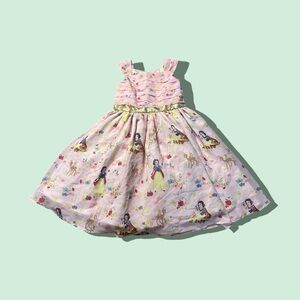 Toddler Girl Disney’s Snow White Princess Dress Pink All Over Print Gold Size 3